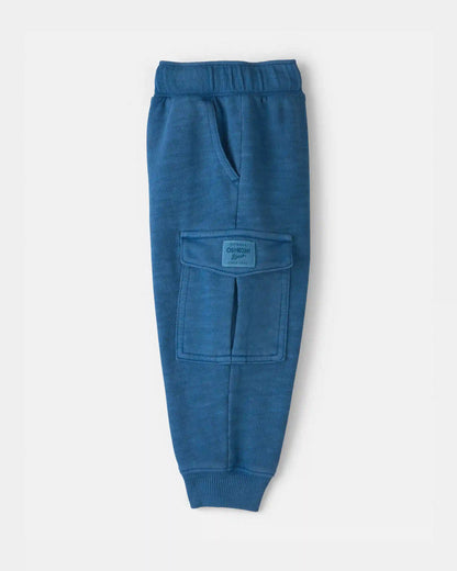 Baby Boy French Terry Cargo Knit Joggers - Blue
