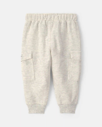 Baby Boy French Terry Cargo Knit Joggers - Grey