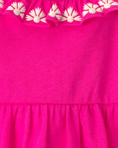 Baby Girl Sleeveless Bodysuit Dress - Pink