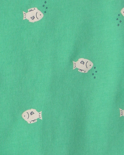 Baby Boy 3-Piece Shark Top, Bodysuit & Short Set - Green/Ivory