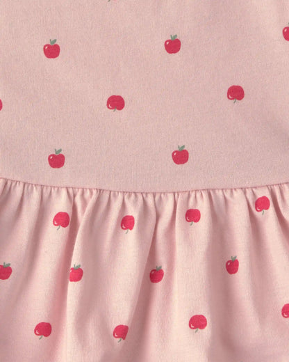 Baby Girl 2-Piece Apple Bodysuit & Pant Set - Pink