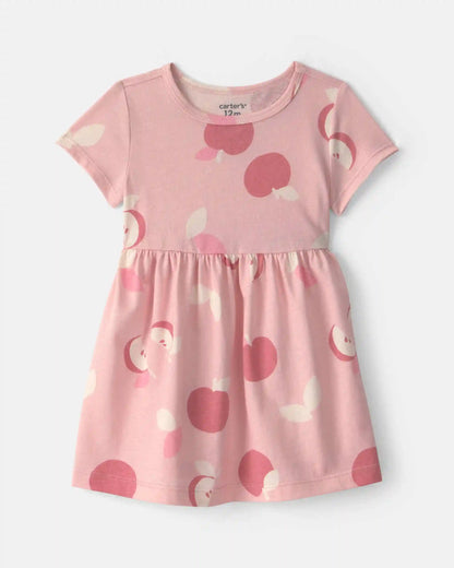 Baby Girl Apple Short-Sleeve Dress - Pink