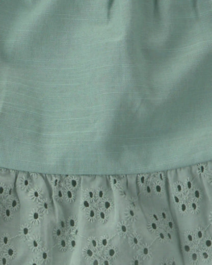 Baby Girl 2-Piece Eyelet Tank Top & Short Set - Green