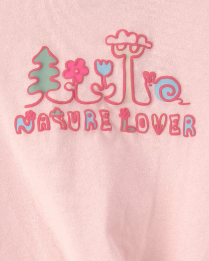 Baby Girl 'Nature Lover' Short-Sleeve Tie Top - Pink