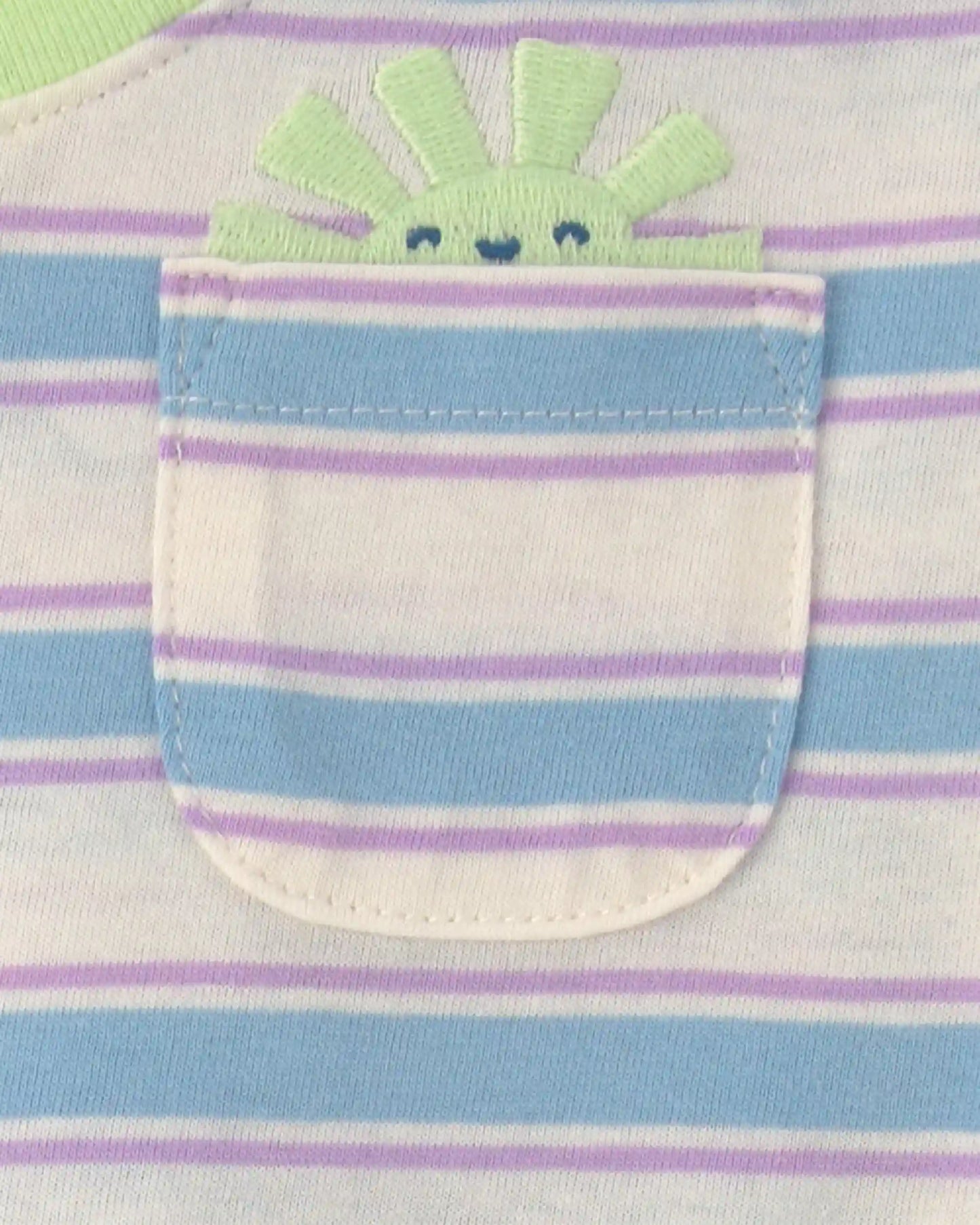 Baby Girl Striped Short-Sleeve Top - Blue/Ivory