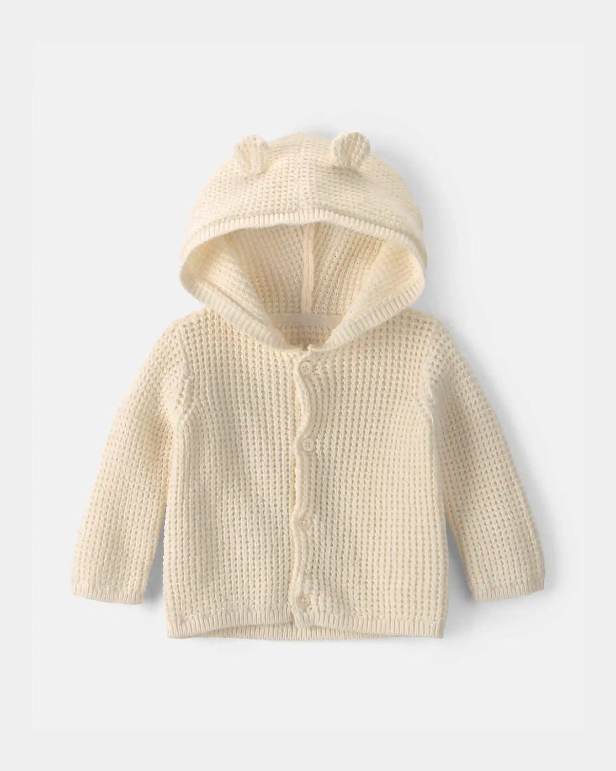 Baby Bear Ears Hooded Sweater - Ivory