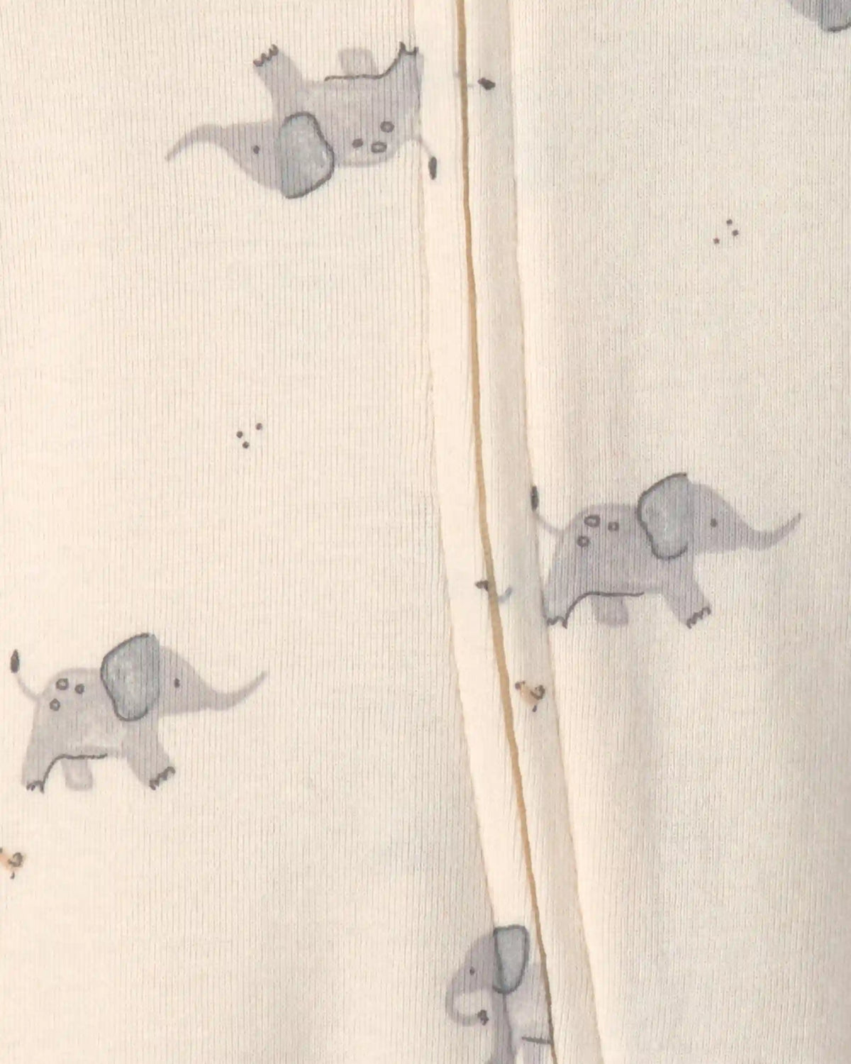 Baby 2-Pack Elephant Striped 100% Cotton 2-Way Zip Sleep & Play Pajamas - Ivory/Grey