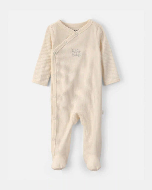 Baby Hello Baby' Cotton Sleep & Play Pajamas - Ivory