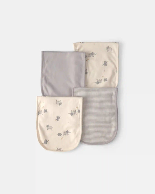 Baby 4-Pack Elephant Burp Cloths