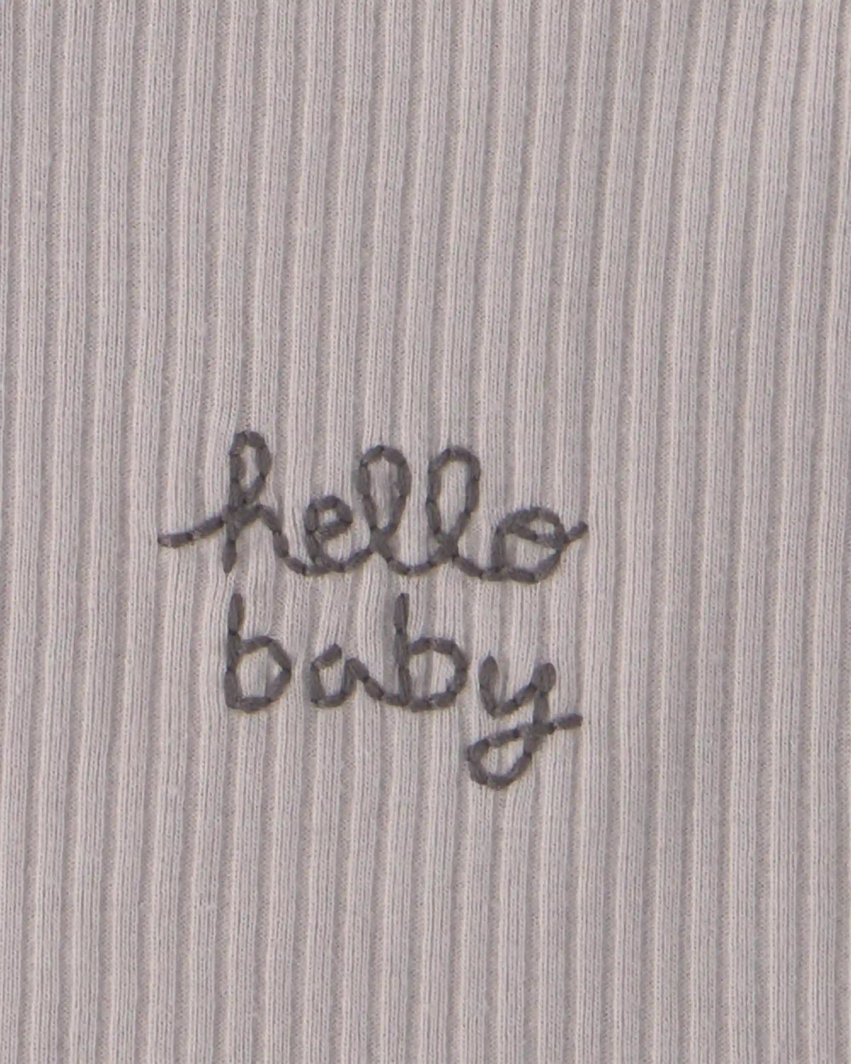 Baby 3-Pack 'Hello Baby' Bibs - Grey/Ivory