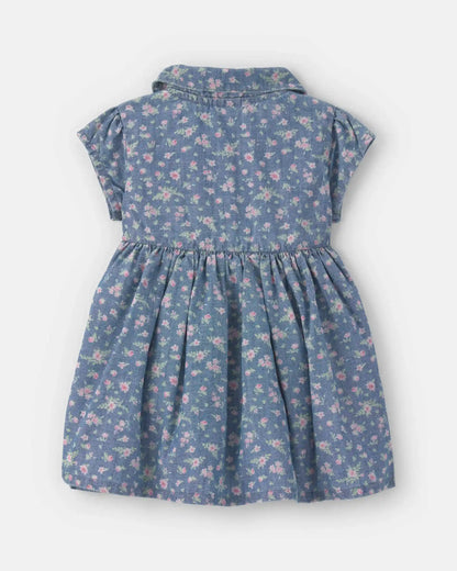 Baby Girl Floral Chambray Dress