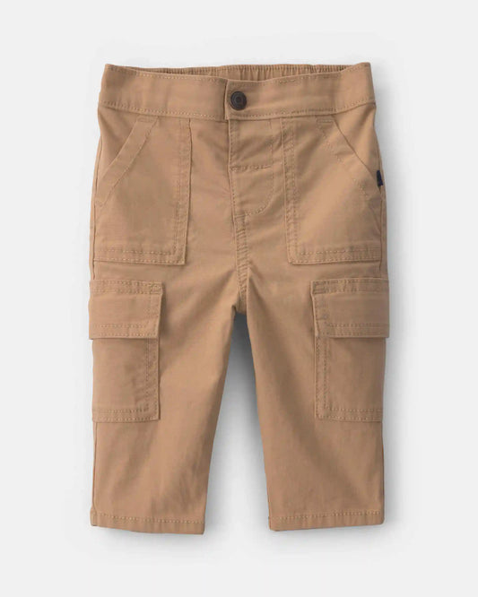 Baby Boy Wide-Leg Cargo Pants - Khaki