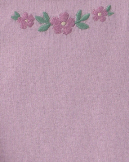 Baby Girl 3-Piece Floral Layering Set - Purple/Ivory