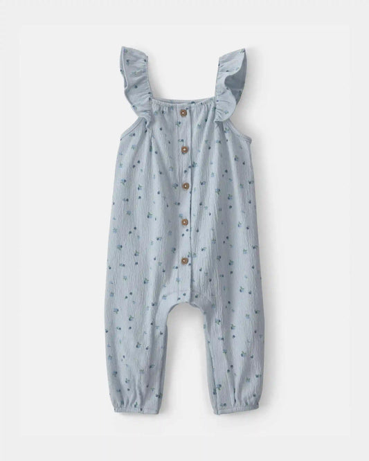 Baby Girl Blueberry Jumpsuit - Blue