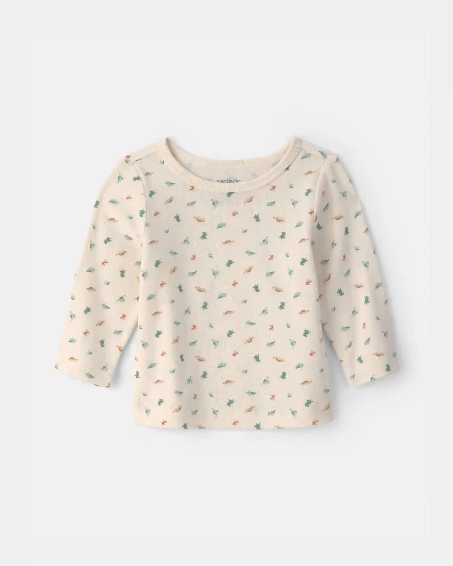 Baby 2-Piece Dinosaur Overall Set - Green/Ivory
