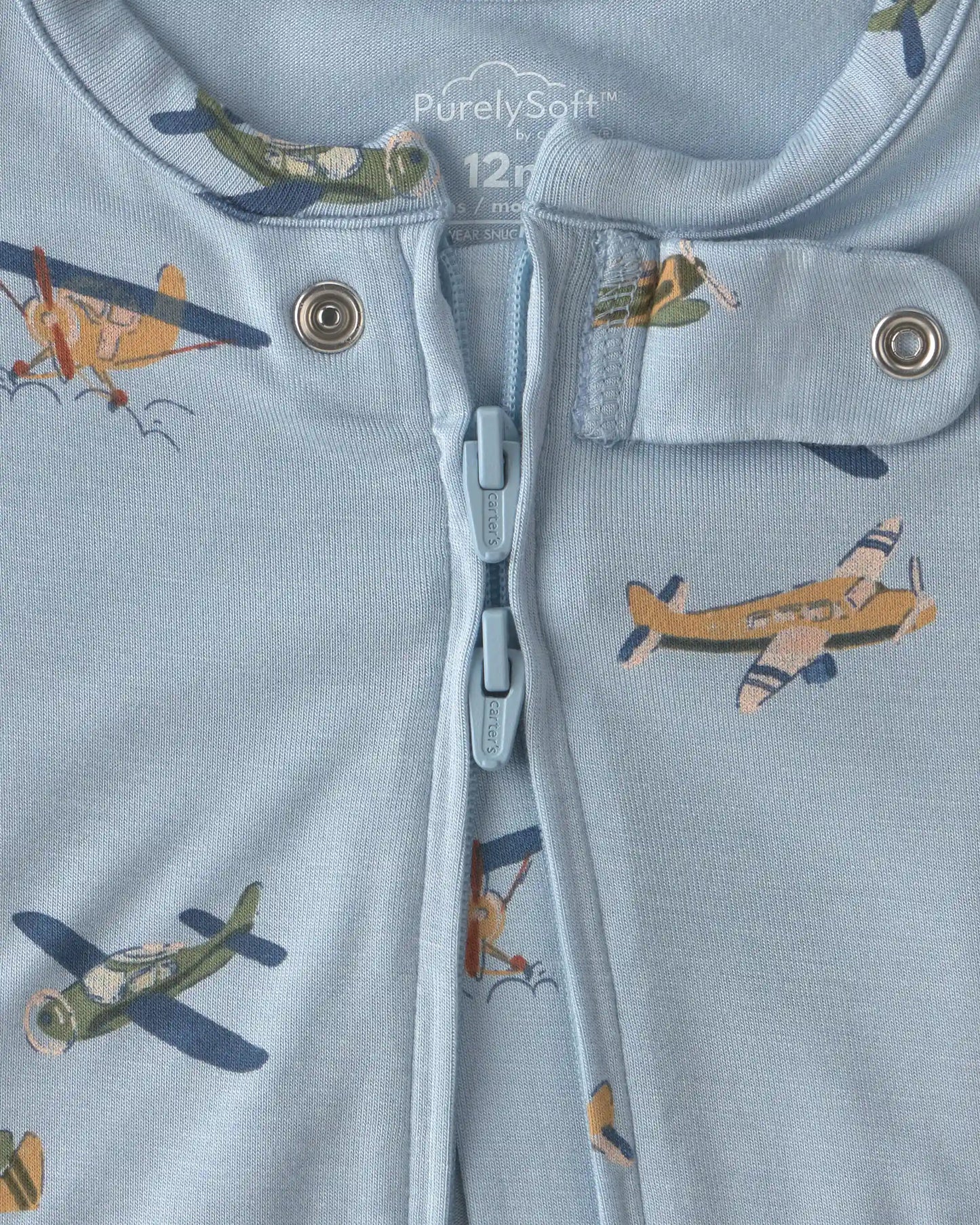 Baby Boy 2-Pack PurelySoft™ Vintage Plane Rompers - Blue