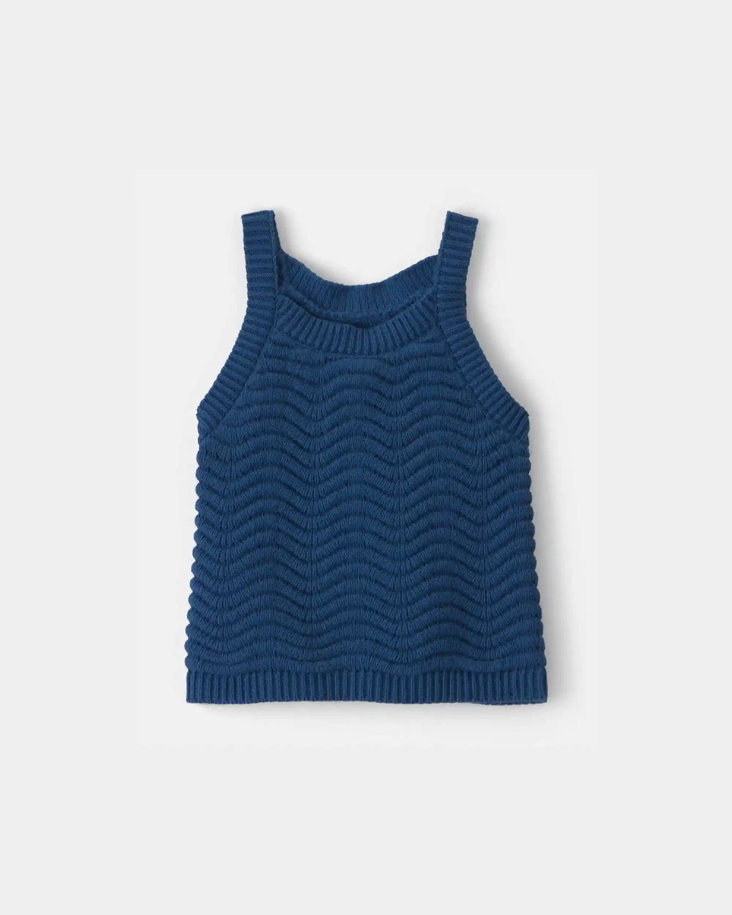 Baby Girl Sweater Knit Tank Top - Navy