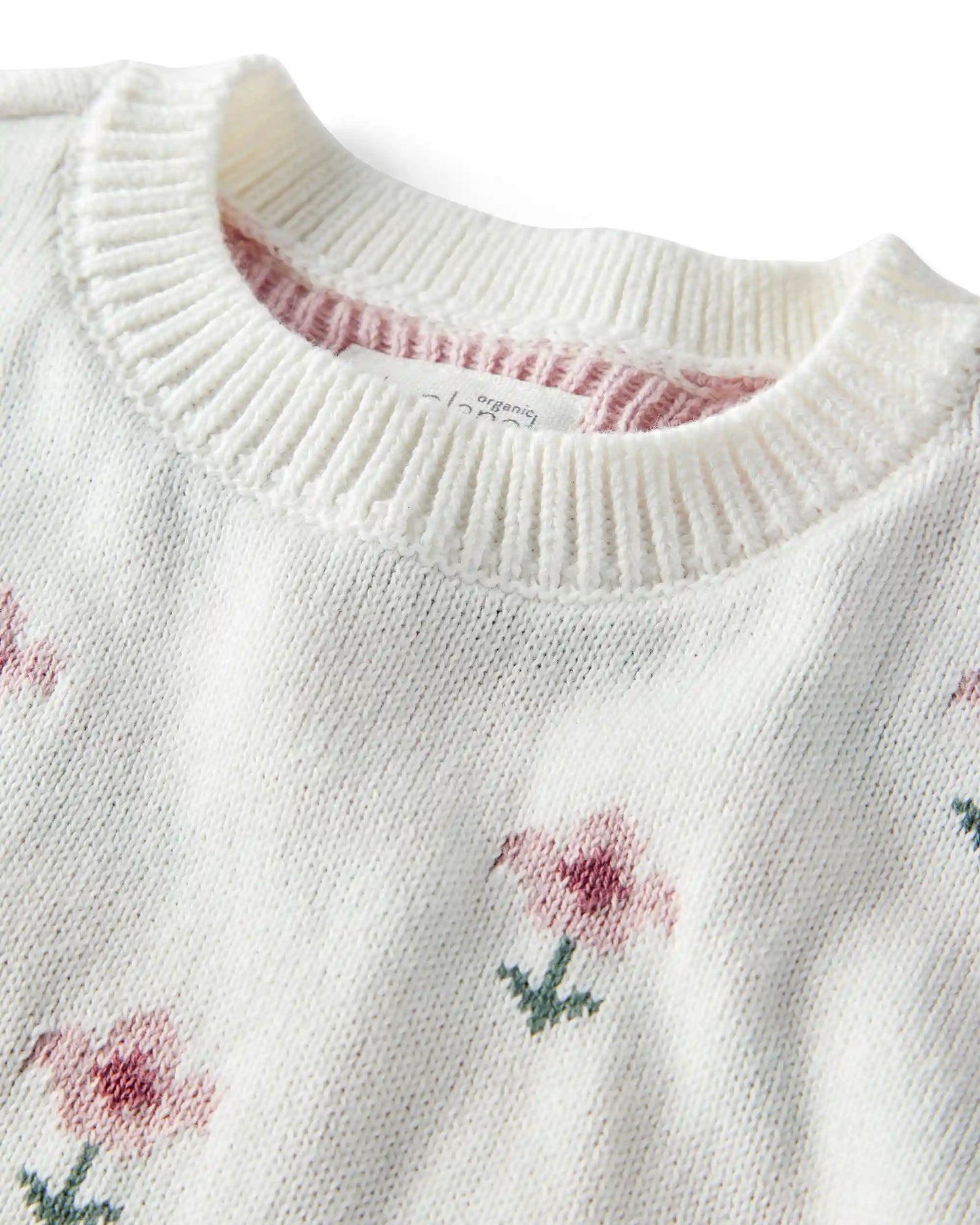 Baby Girl 2-Piece Organic Cotton Knit Pullover & Pant Set in Wildflower Maze