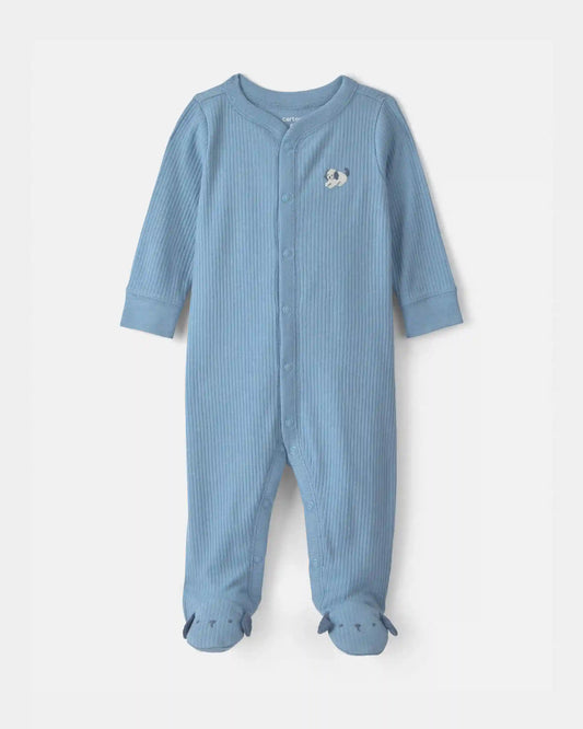Baby Boy Dog Cotton Snap Sleep & Play Pajamas - Blue