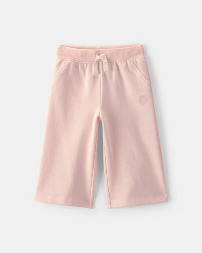 Baby Girl French Terry Drawstring Pants - Pink