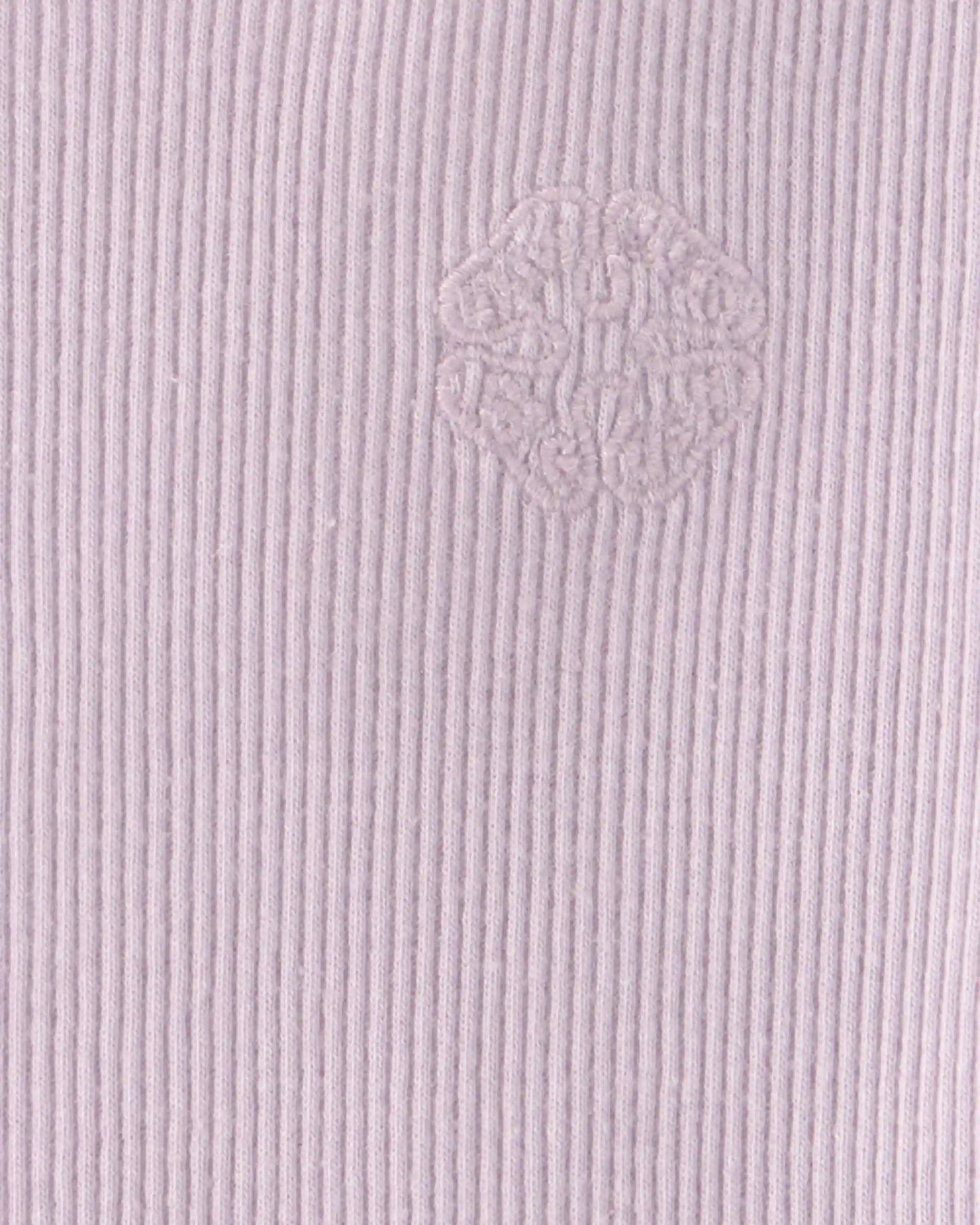 Baby Girl Logo Embroidered Ribbed Tee - Purple