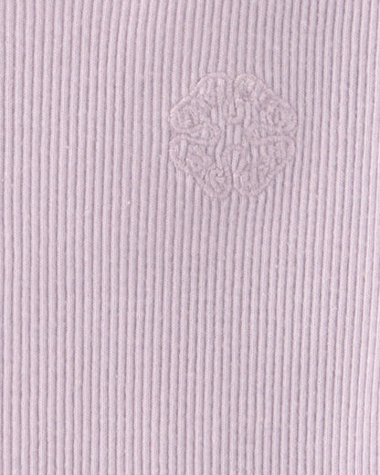 Baby Girl Logo Embroidered Ribbed Tee - Purple