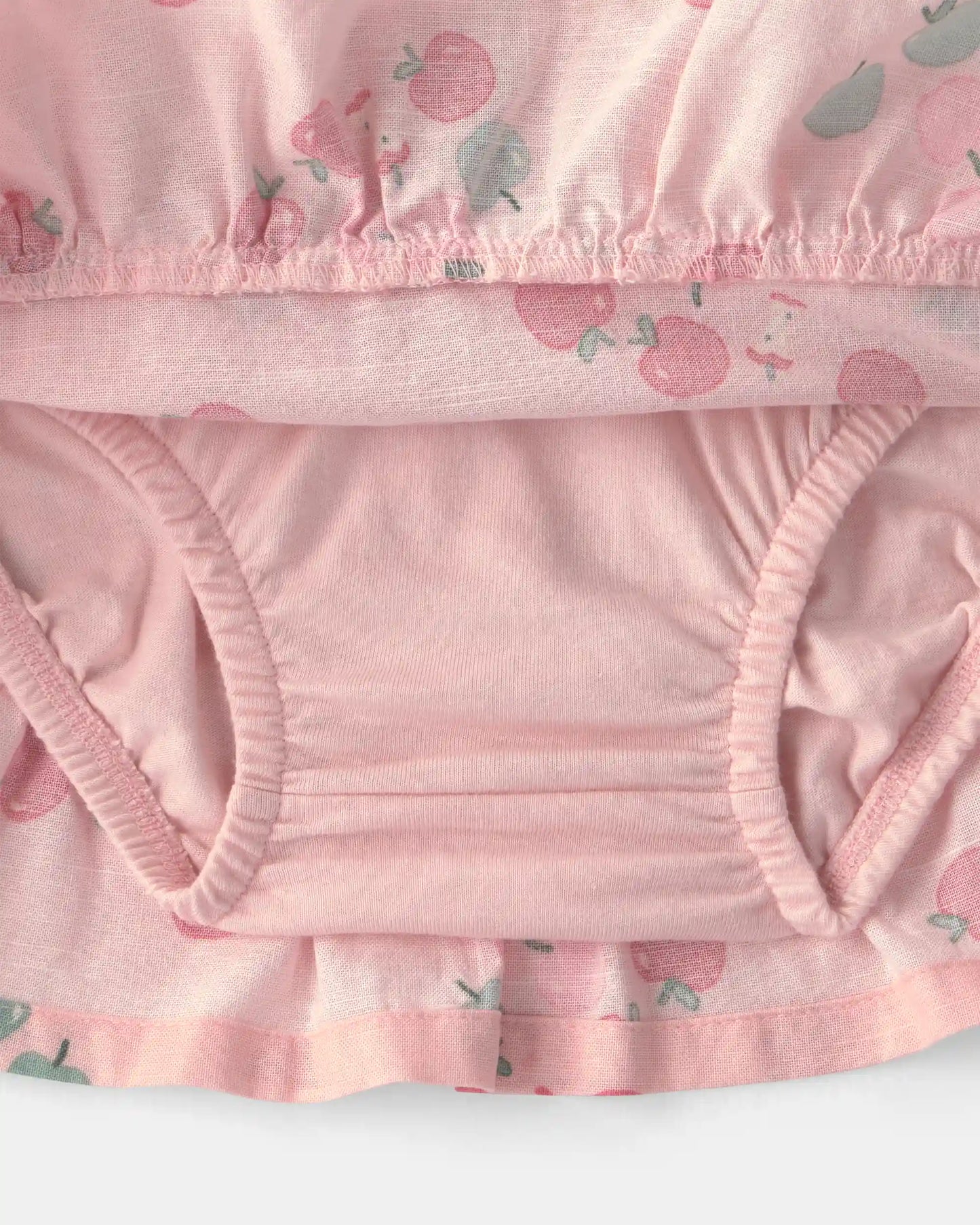 Baby Girl 2-Piece Apple French Terry Long-Sleeve Top & Skort Set - Pink