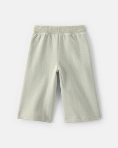 Baby Girl French Terry Drawstring Pants - Green