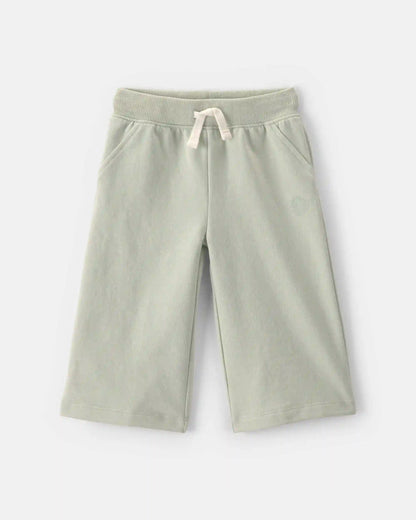 Baby Girl French Terry Drawstring Pants - Green