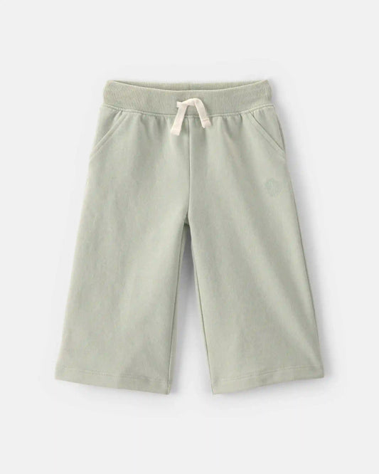 Baby Girl French Terry Drawstring Pants - Green