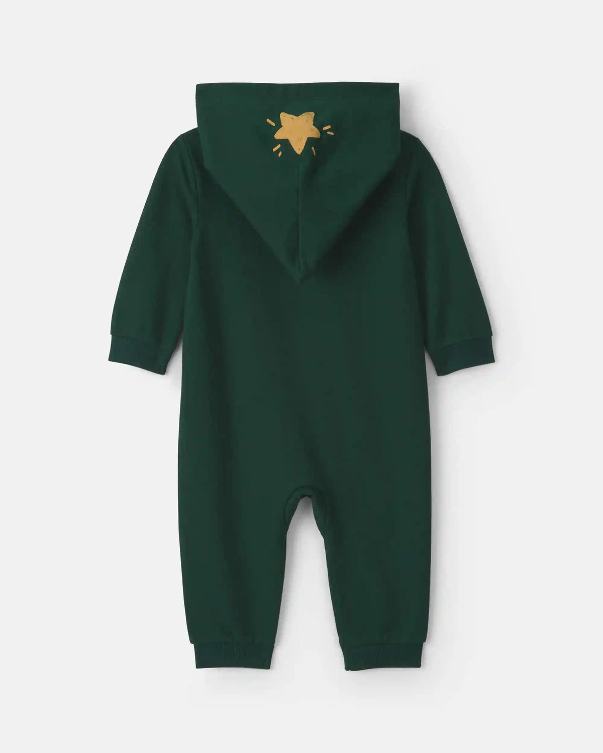 Baby Christmas Tree French Terry Long-Sleeve Jumpsuit - Green