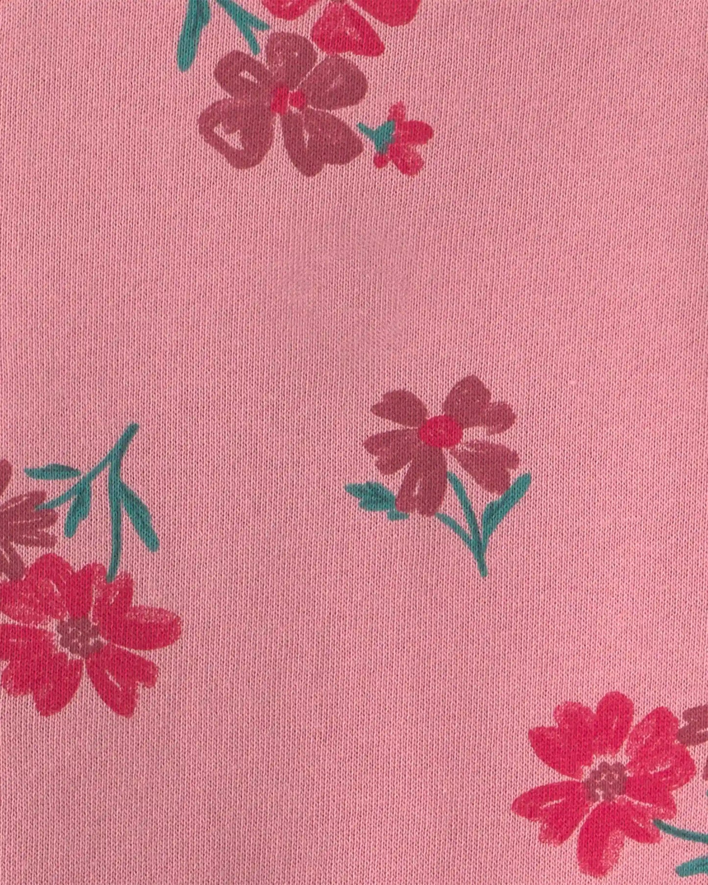 Baby Girl Floral French Terry Long-Sleeve Dress Set - Pink/Cream