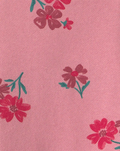 Baby Girl Floral French Terry Long-Sleeve Dress Set - Pink/Cream