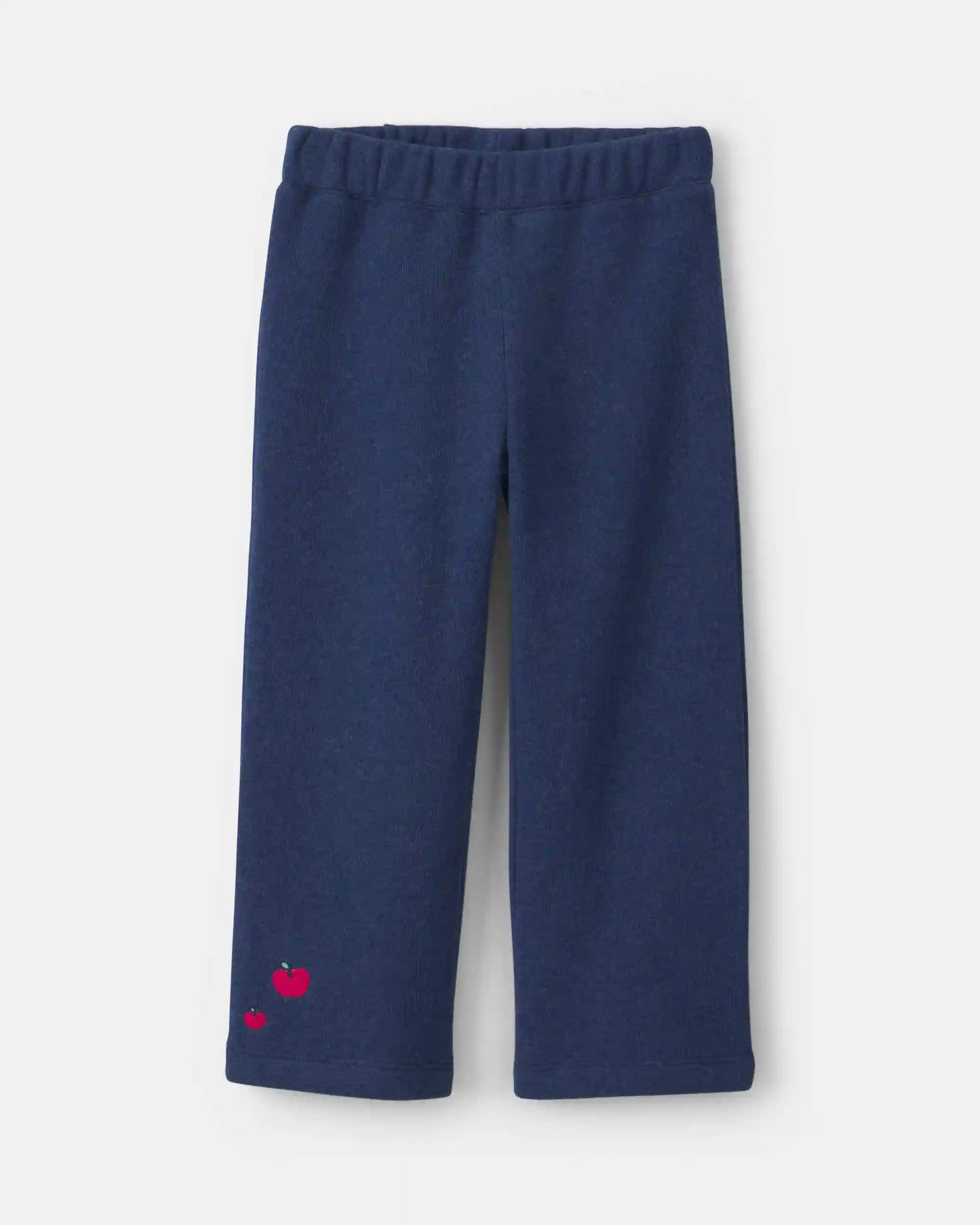 Baby Girl 2-Piece Apple Striped Fleece Long-Sleeve Top & Pant Set - Navy Blue/Cream
