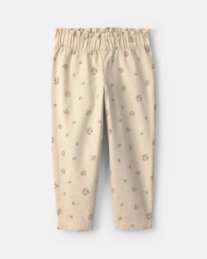 Baby Girl 2-Piece Floral Twill Long-Sleeve Top & Pant Set - Green/Cream