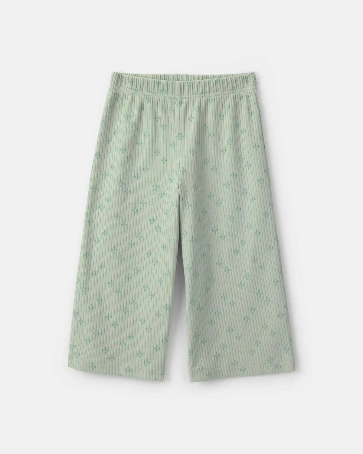 Baby Girl 2-Piece Flower Fleece Long-Sleeve Top & Pant Set - Green