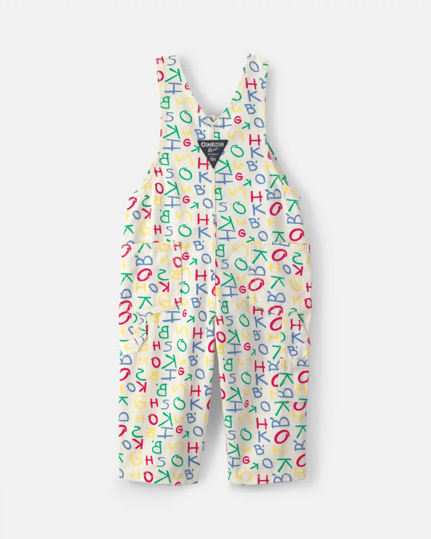 Baby Alphabet Overalls - White