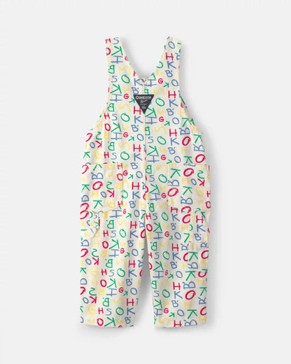 Baby Alphabet Overalls - White