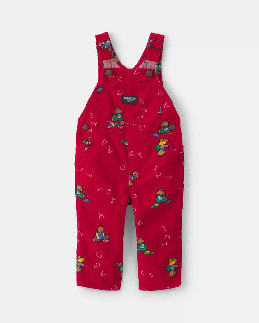 Baby Bear Corduroy Overalls - Red
