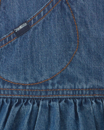 Baby Girl 2-Piece Denim Skirtall Set - Light Wash
