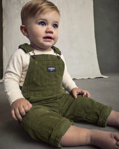 Baby Corduroy Overalls - Olive Green