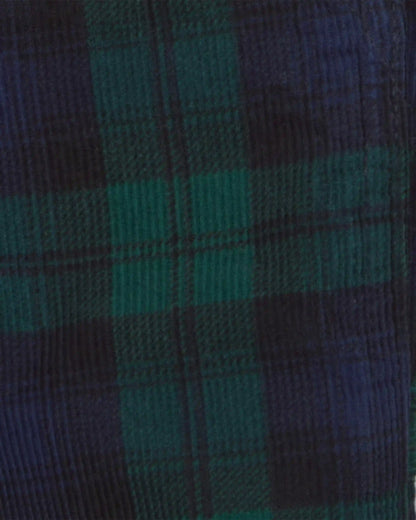Baby Boy Plaid Corduroy Overalls - Navy Blue/Green
