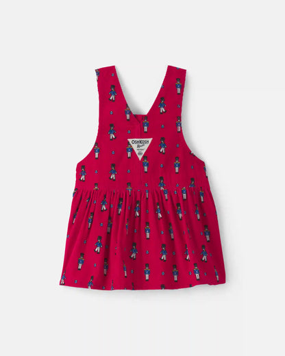 Baby Girl Nutcracker Corduroy Skirtall - Red