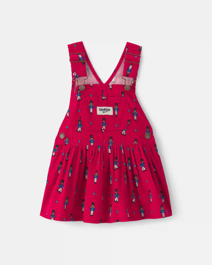 Baby Girl Nutcracker Corduroy Skirtall - Red