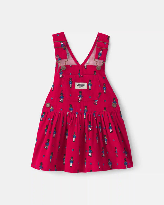 Baby Girl Nutcracker Corduroy Skirtall - Red