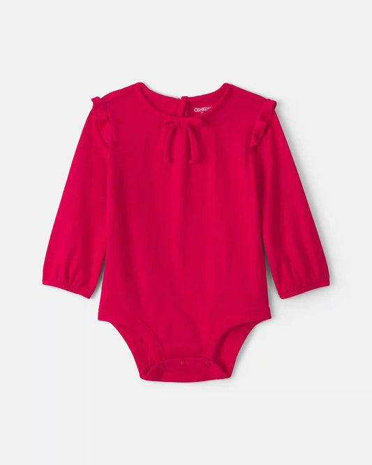 Baby Girl Long-Sleeve Bodysuit - Red