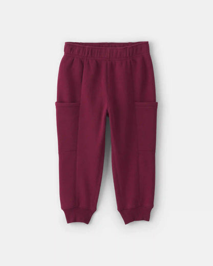 Baby Boy 2-Piece Football Fleece Henley Top & Pant Set - Cream/Burgundy