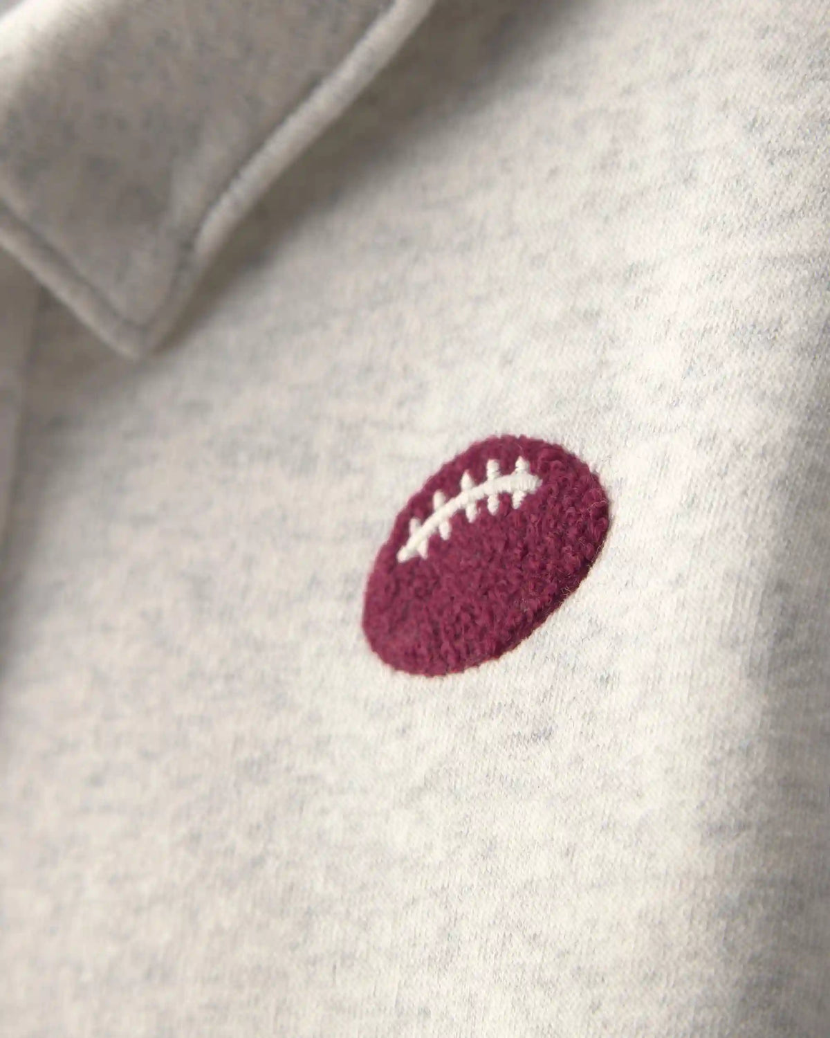 Baby Boy 2-Piece Football Fleece Henley Top & Pant Set - Cream/Burgundy