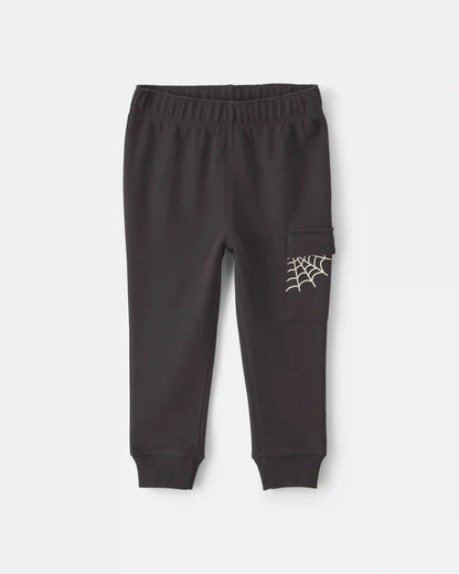 Baby Boy 2-Piece 'Boo Yeah' Halloween French Terry Sweatshirt & Pant Set - Grey/Black