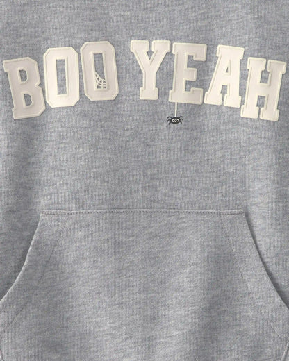 Baby Boy 2-Piece 'Boo Yeah' Halloween French Terry Sweatshirt & Pant Set - Grey/Black